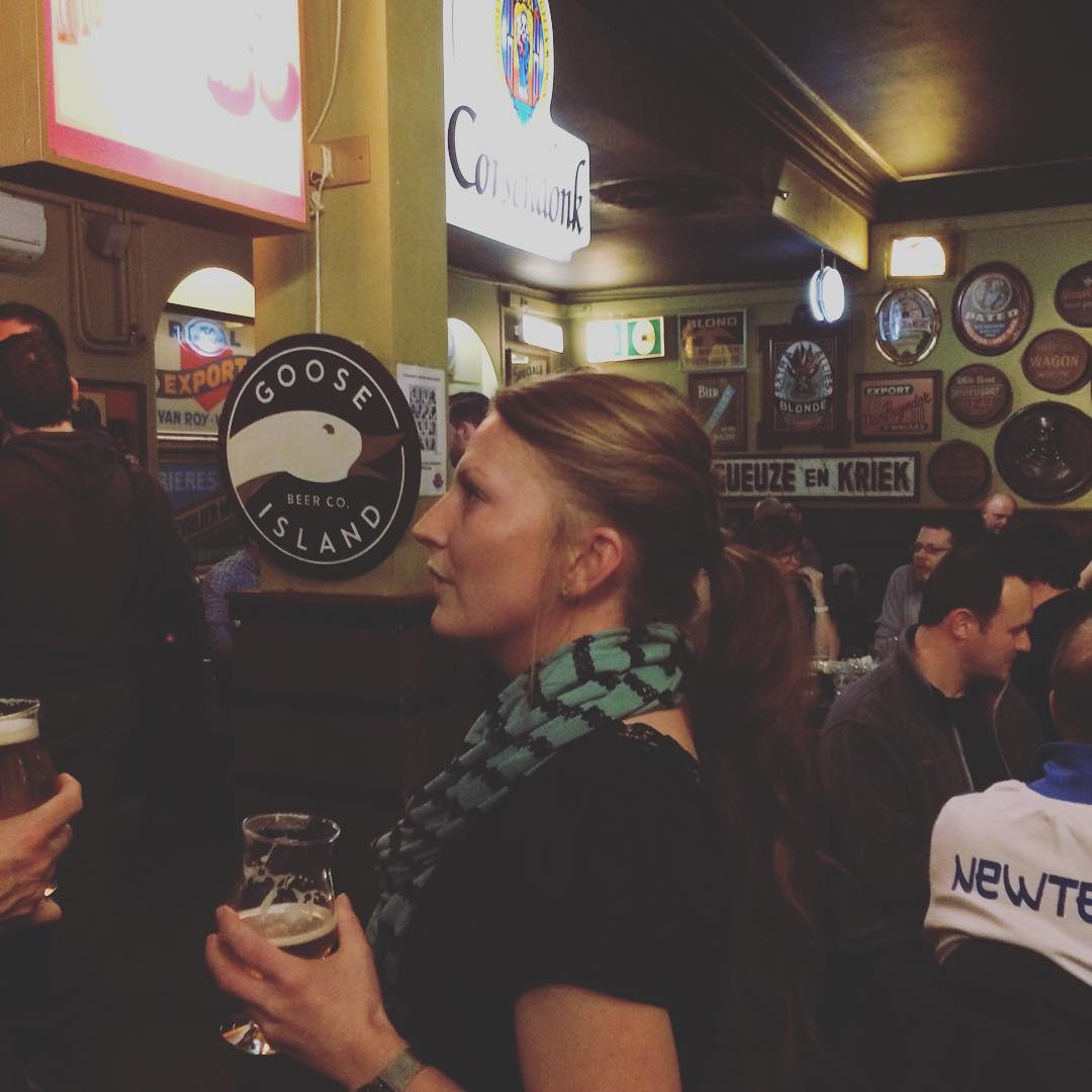 Last night before the goose heads to Amsterdam 🍻 #Delirium #gooseisland #migrationweek @gooseisland