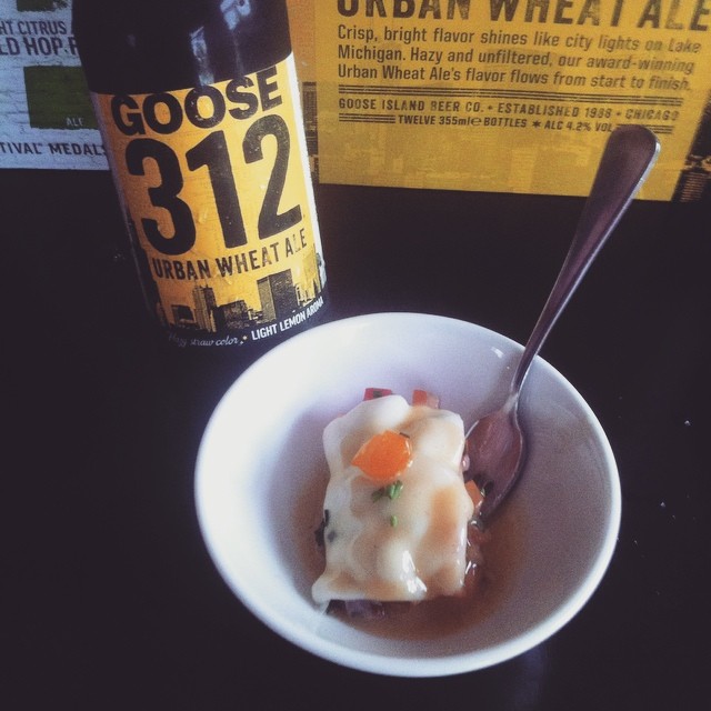Perfect beer + perfect food = perfectly happy! #craftbeer #merlo @gooseisland