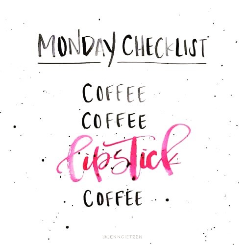 After a nice long weekend… back to work #monday #coffee #lipstick